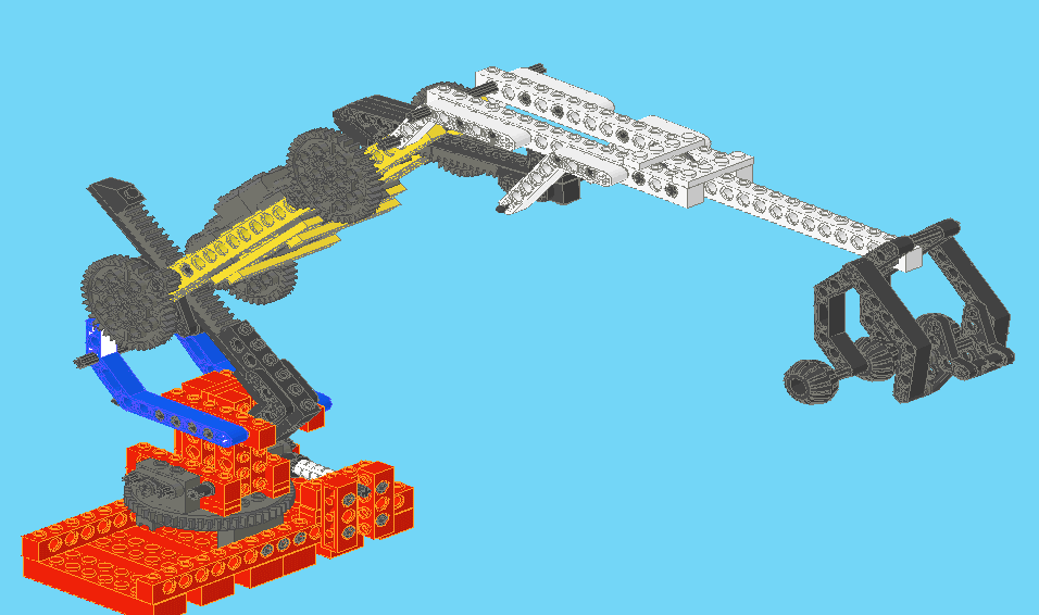LEGO Lot of 4 Light Gray Robot Arm Bars