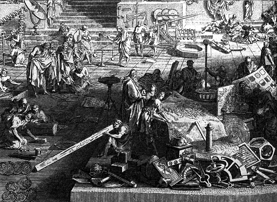 Frontispice de la Cyclopedia de Chambers (1738)